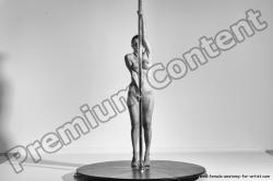 Nude Gymnastic poses Woman White Athletic long brown Dancing Dynamic poses Pinup